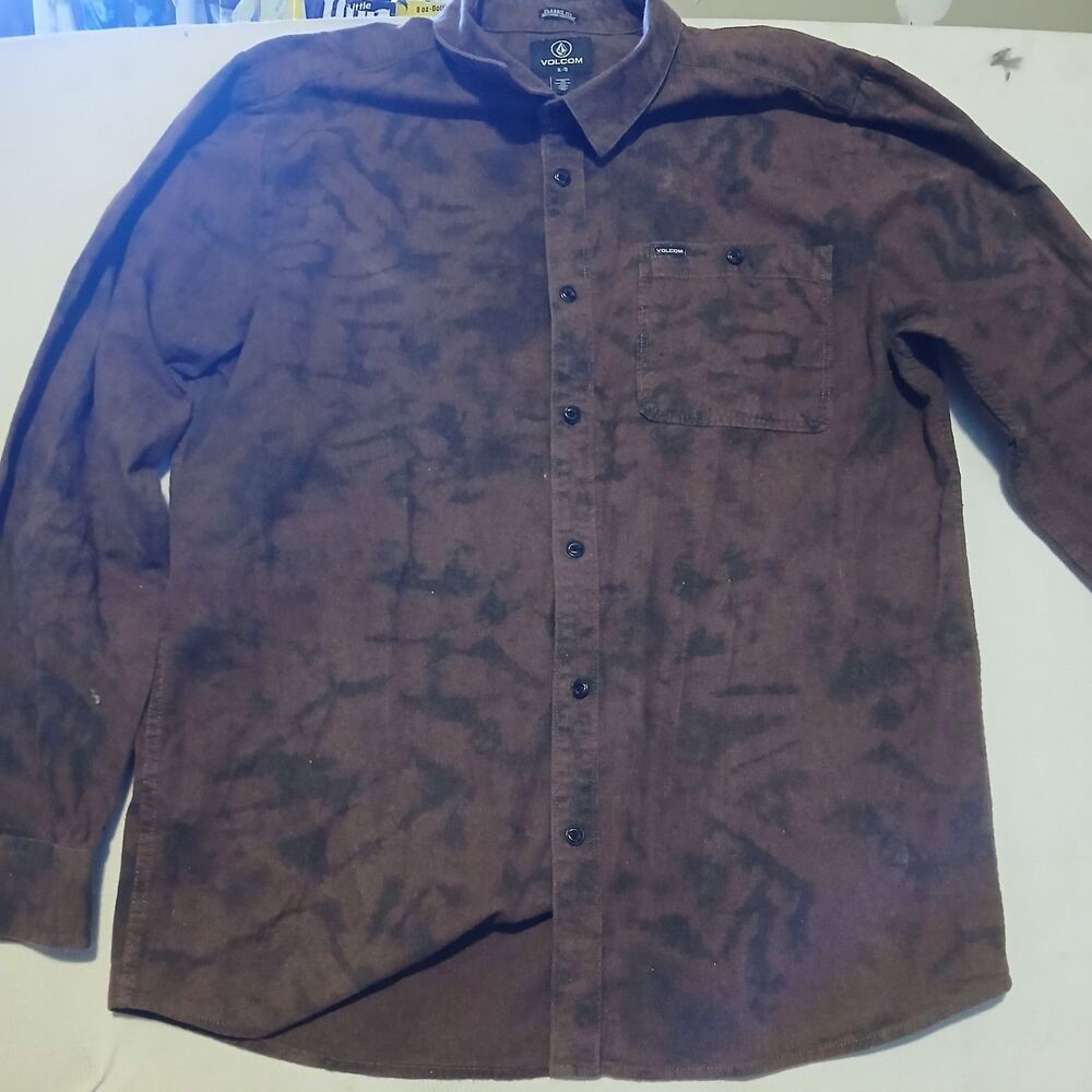 Volcom Mens XL Classic Long Sleeve Button Up Shirt Volcom Cotton